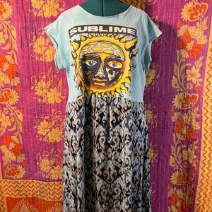 Asymmetrical Dress - Blue and Black